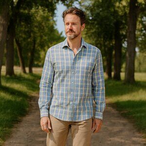 Ryan Seacrest Distinction Men's Slim-Fit Dress Shirt Non-Iron 17.5/36-37 Classic